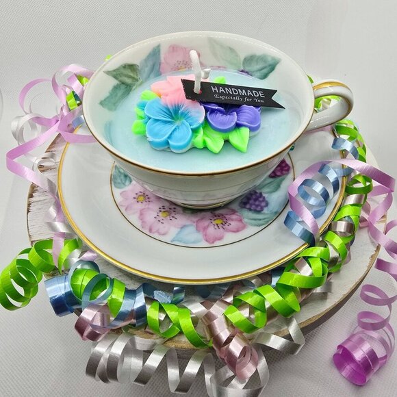 Vintage Noritake ✦ China Dawn 5930 Candle ✦ Soy Wax Cherry Blossom Floral Melt - Picture 1 of 11